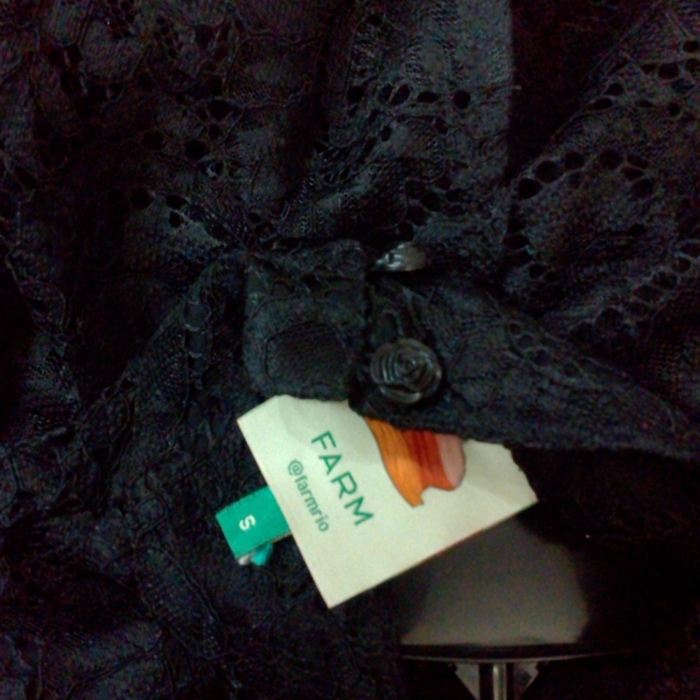 FARM Rio Long Sleeve Lace Shirt Blouse Top - Picture 5 of 5